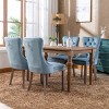 Contemporary Velvet Tufted Dining Chairs Set of 2 with Nailhead Trim,Solid Wood Legs and High Back for Dining Room-Baofuwish - 3 of 4