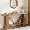 Gulches Farmhouse Console Table, 2-Tier, Natural Brown Wood, Extra Long 70.9", Sofa/Entryway/Hallway Table - 2 of 4