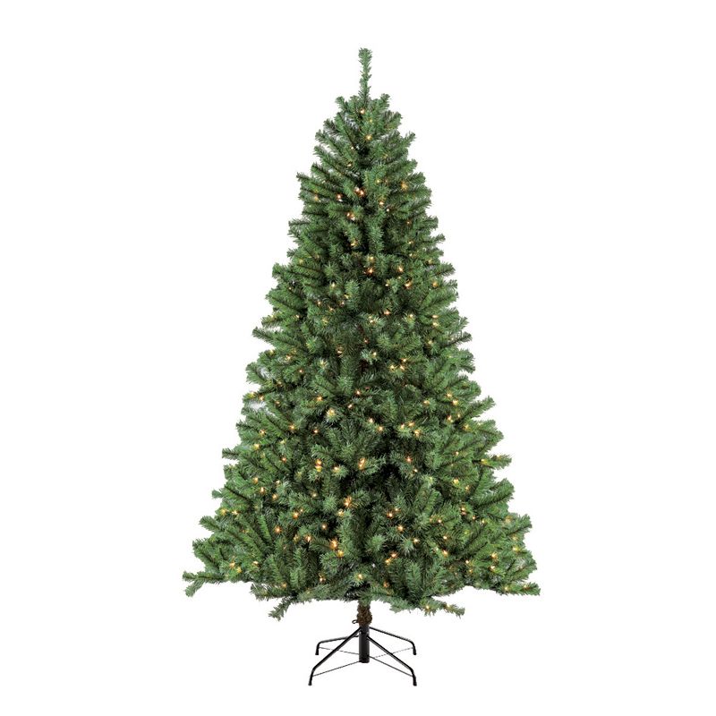 9ft Pre-lit Artificial Christmas Tree Full Newcastle Fir - Puleo, 1 of 4