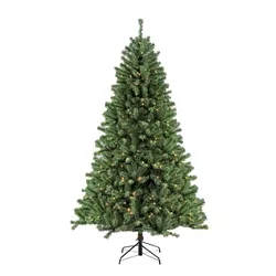 9ft Pre-lit Artificial Christmas Tree Full Newcastle Fir - Puleo
