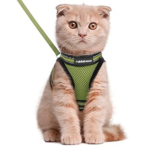 rabbitgoo Cat Harness and Leash Set for Walking Escape Proof, Adjustable Soft Kittens Vest  ,Olive Green, L - 1 of 1