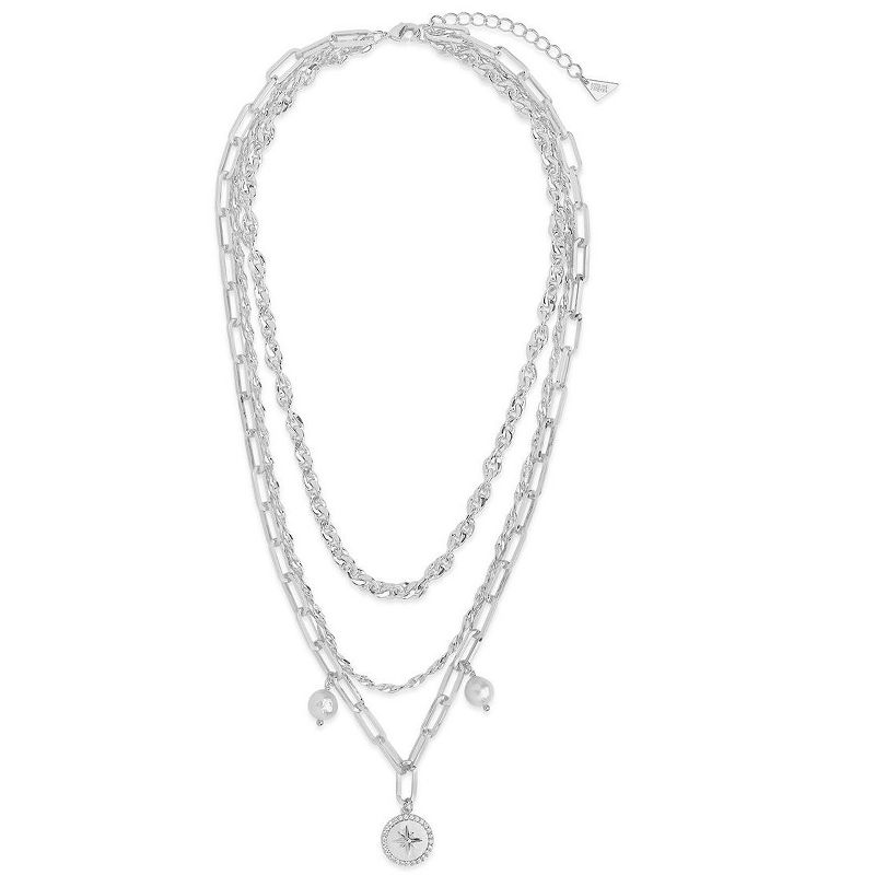 SHINE by Sterling Forever Navigator Layered Chain Necklace, 1 of 6