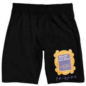 Friends (TV) Frame "Welcome To The Real World" Men's Black Sleep Pajama Shorts - 1 of 4