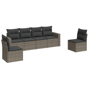 vidaXL Garden Sofa Set Grey, Dark Grey - 1 of 4