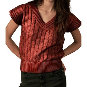 Women's Metallic Sweater Vest - Another Love - 1 of 4