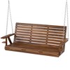 Outsunny Wooden Porch Swing 3-Seater, 5 FT Outdoor Patio Swing Bench with Cupholders - 4 of 4