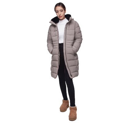 Rokka&Rolla Women's Heavy Long Winter Coat with Fleece Hood Parka Jacket-Fig, size X Large — фото 3