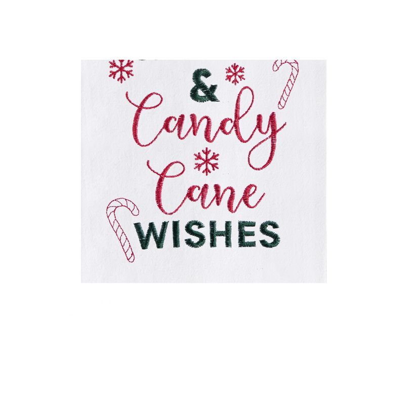 C&F Home "Kisses & Candy Cane Wishes" Sentiment with Candy Canes Cotton Flour Sack Kitchen Dish Towel  27L x 18W in., 3 of 5