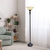 1-Light Classic Torchiere Floor Lamp with Marbleized Glass Shade - Lalia Home - 4 of 4