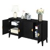 NicBex 60" Modern Sideboard,Kitchen Storage Cabinets with 4 Doors and 2 Removable Shelves,Antique Black/White/Black - 4 of 4
