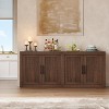 70.8" Mid Century Modern Buffet Cabinet w/ 4 Doors - Wood Coffee Bar & Media Credenza for Living Room, Kitchen, Hallway Storage - 4 of 4