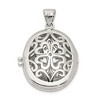Black Bow Jewelry Sterling Silver and Cubic Zirconia 22mm Ornate Oval Locket - 4 of 4