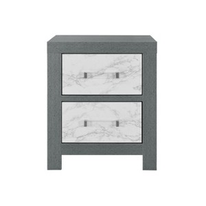 NicBex 2 Faux Marble Fronts Drawer Dresser,Modern Chest of Drawers with Handles for Bedroom,Living Room,Office,Entryway,Gray - 1 of 4