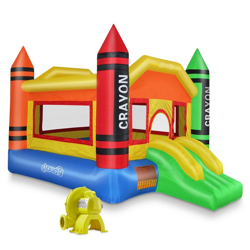 Cloud 9 Mini Crayon House - Inflatable Bouncer with Blower, 1 of 7