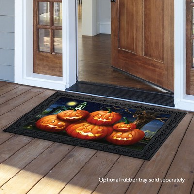 Spooky Jack O'Lanterns Halloween Rubber Doormat 18" x 30"