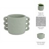 Pottery and Cement Planter with Unique Multi-Loop Handle Design, Stylish Contemporary Accent For Home Décor - 4 of 4