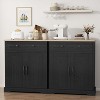 ODK Storage Cabinet, Wood Sideboard Buffet Cabinet with 2 Drawers & 2 Doors, Modern Minimalist Accent Furniture for Living Room, Kitchen, Dining Room - 3 of 4