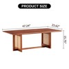 Sapphtopaz Coffee Table Wood Home Decor Rectangle Woven Coffee Table with Cross Bracket Base and Wooden Tabletop for Living Room, Office - 2 of 4