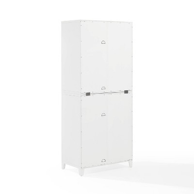 White and Gold Glass Door Curio Cabinet with Adjustable Shelves
