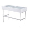 Contemporary Console Table, Wood & Steel Frame with Glass Top - 4 of 4