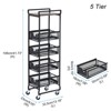 Unique Bargains Rotating Metal Space Storage Shelving Saving Durable Rolling Cart 1 Set - 2 of 4