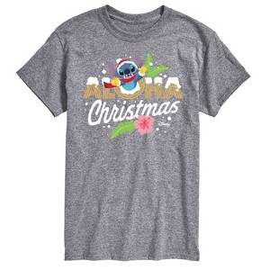 Men's - Lilo and Stitch - Aloha Christmas Short Sleeve Graphic T-Shirt - 1 of 4