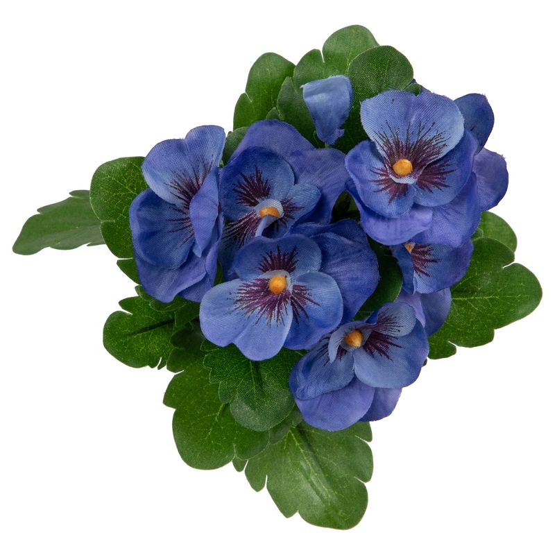 Allstate Floral 8" Blue Pansy Artificial Silk Floral Bouquet, 3 of 6