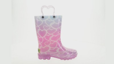 Western Chief Toddler Abby Pearlized Glitter Hearts Rain Boots 