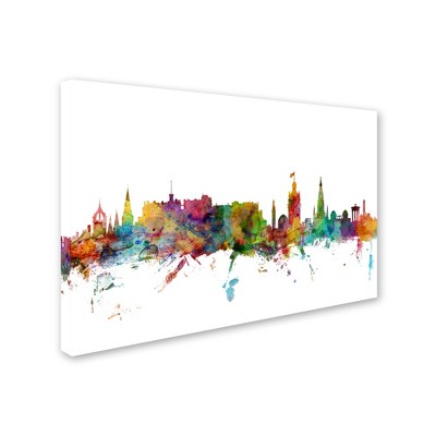 Trademark Fine Art -Michael Tompsett 'Edinburgh Scotland Skyline II' Canvas Art