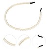 Unique Bargains Women's Elegant Faux Pearl Headband 4.65" Gold Tone White 1 Pc - 2 of 4