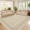 COZONY Washable Plaid Area Rug, Non Slip Neutral Low Pile Carpet for Living Room Bedroom Kitchen Dining Room Nursery - 2 of 4