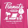 Girls' - Peanuts - Charlie Brown Records Fitted Short Sleeve Graphic T-Shirt - 2 of 4