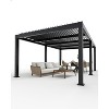 All-Aluminum Louvered Pergola, Outdoor Pergola with Adjustable Louvered Roof, Reinforced Frame, Integrated Drainage System, Hardtop Gazebo for Patio - 3 of 4