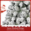 6ft Snow Flocked Christmas Tree, Hinged Artificial Tree for Home, Office & Holiday Decoration, Unlit Xmas Tree - 3 of 4