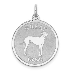Black Bow Jewelry Sterling Silver Laser Etched Great Dane Dog Pendant, 19mm - 1 of 4