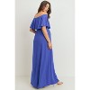 Hello Miz Women's Off Shoulder Ruffle Maternity Maxi Dress - 3 of 4