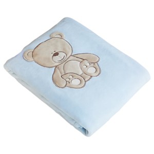 Slickblue Lovely Bear Kids Throw Blanket - Soft Polar Fleece, Embroidered Applique, Decorative, 30.7" x 39.4" - 1 of 4