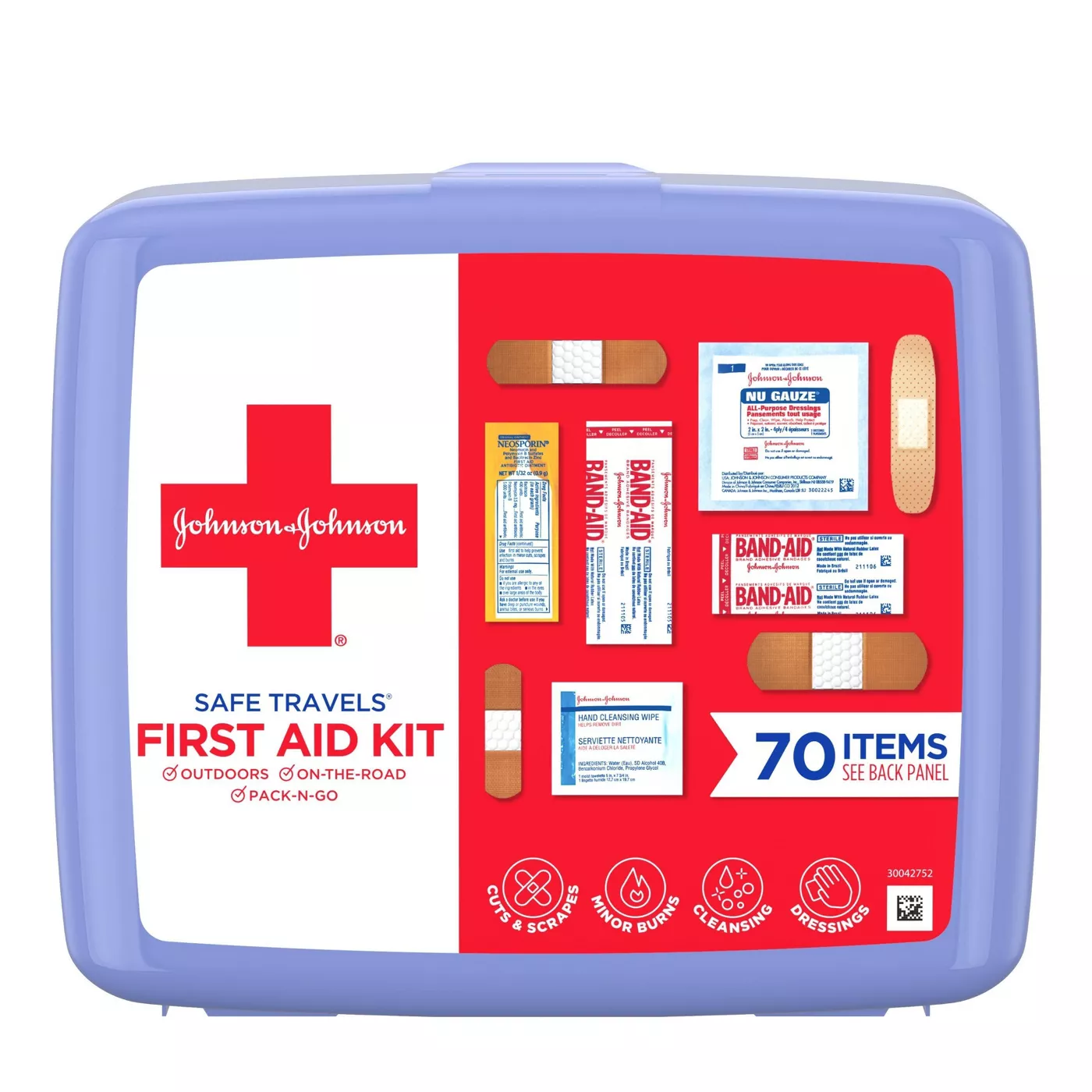 Johnson & Johnson Safe Travels First Aid Kit - 70 pc - image 1 of 11