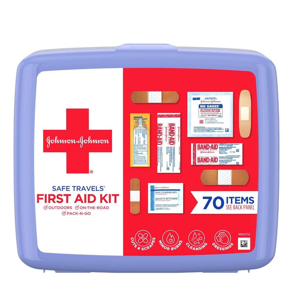 UPC 381370082743 product image for Johnson & Johnson Safe Travels First Aid Kit - 70 pc | upcitemdb.com