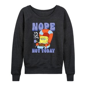 Women's - SpongeBob SquarePants - Not Today Spongebob Lightweight French Terry Slouchy - 1 of 4