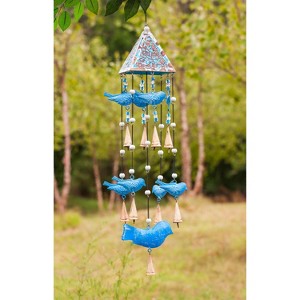 Evergreen Beautiful Hanging Blue Bird Garden Bells - 6 x 6 x 33 Inches - 1 of 4