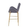 CAVINAS Counter Height Bar Stools Set of 2,Velvet Counter Stools with Gold Legs,Tufted Back Barstools with Footrest,Bar Stool with Arms for Home&Cafe - 2 of 4
