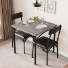 Compact 3-Piece Dining Set for 2, Small Square Table with Upholstered Chairs, Space-Saving Kitchen Table Set for Apartments & Studios - 2 of 4
