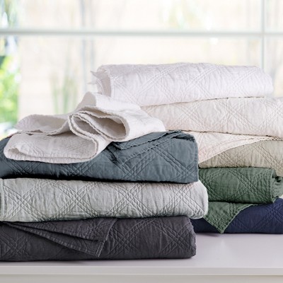 Denim Blue Cotton Twin Quilt Set