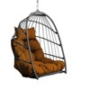 Maggift Patio Accent Chairs Outdoor Garden Rattan Egg Swing Chair Hanging Chair for Bedroom, Garden, Courtyard, Balcony, Brown, 40.5"*28.34"*22" - 2 of 4