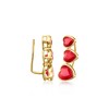 Ross-Simons 6.50 ct. t.w. Ruby Heart Ear Climbers in 18kt Gold Over Sterling - 3 of 4