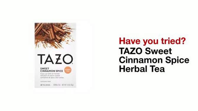 Tazo Sweet Cinnamon Spice Herbal Tea - 20ct, 2 of 7, play video