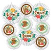 Big Dot of Happiness Tropical Luau - Hanging Hawaiian Beach Party Tissue Decoration Kit - Paper Fans - Set of 9 - 2 of 4