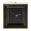 Smarty Had A Party Black w/ Gold Square Edge Rim Plastic Dinnerware Set - 120 Sets - 4 of 4