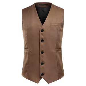 Cloudstyle Mens V-Neck Dress Suit Business Casual Suit Vest Waistcoat 5 Button Slim Fit - 1 of 4